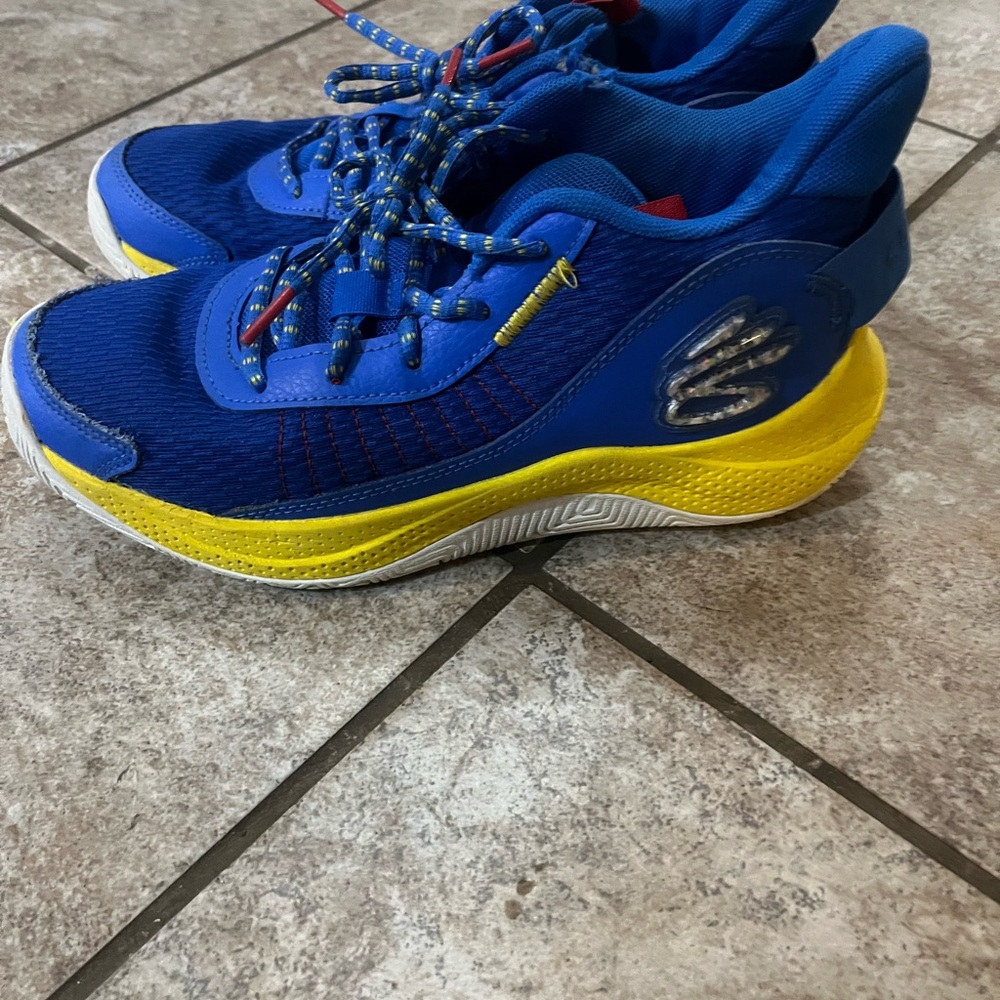Under Armour Kids Blue and Yellow Sneakers